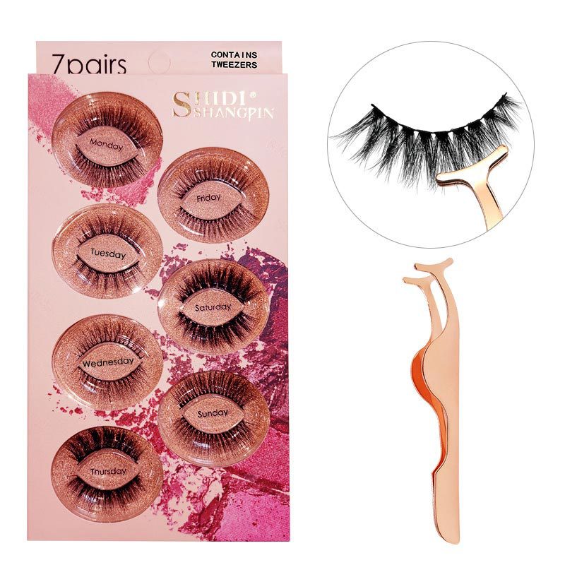 7 Pairs of 3D Mink False Eyelashes 11-14mm Week Series Mixed