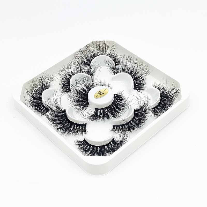 5 Pairs Of Flully Faux Mink Hair False Eyelashes 25mm 9D-15