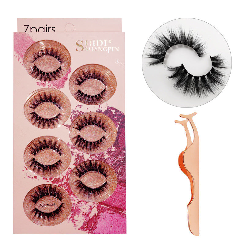 7 Pairs of 3D Mink False Eyelashes 11mm Week Series-Saturday