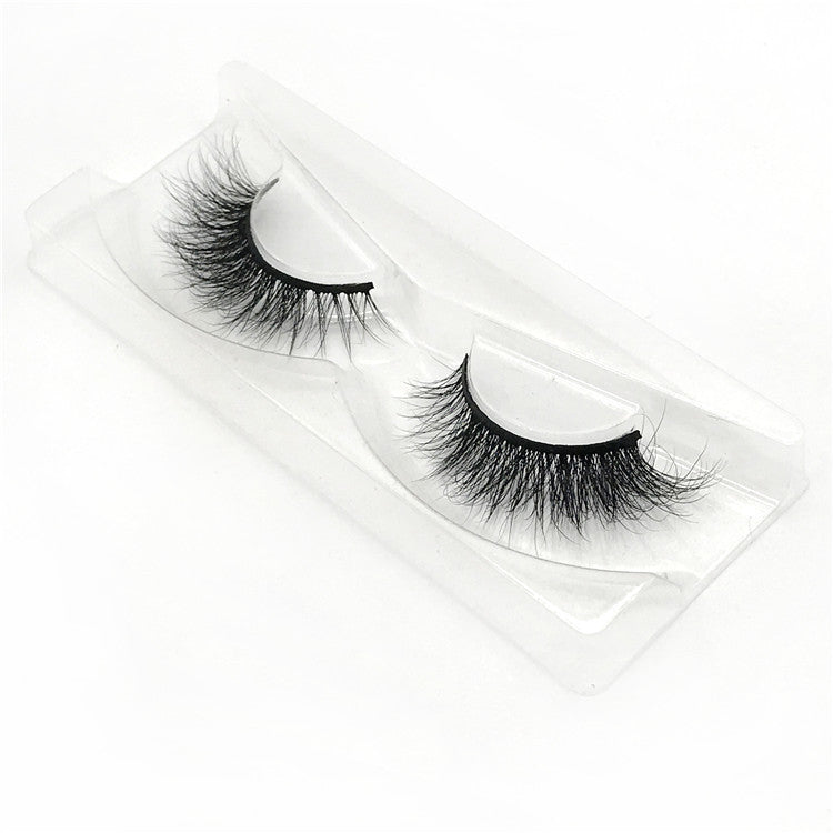 Black Mink Hair With Natural Thick Simulated Long Wispy Eyelashes 13 mm