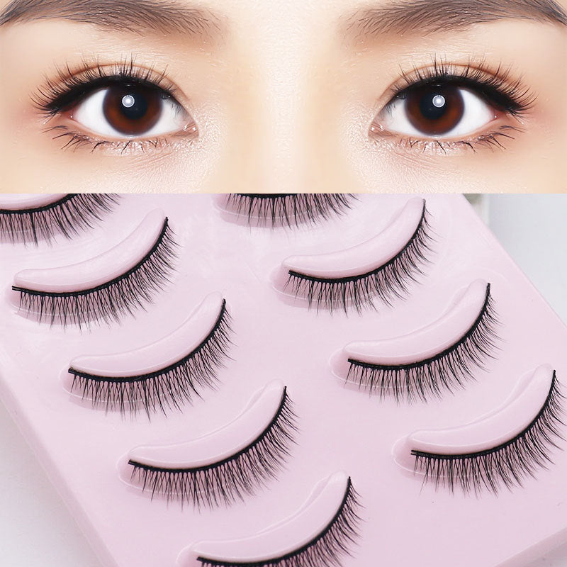 5 Pairs Of 3D Soft Cotton Stalks Thick 3D Faux Mink Hair False Eyelashes 8mm