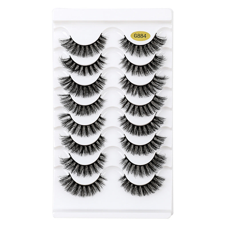 8 Pairs Of Curling Natural Thick False Eyelashes 13mm G884