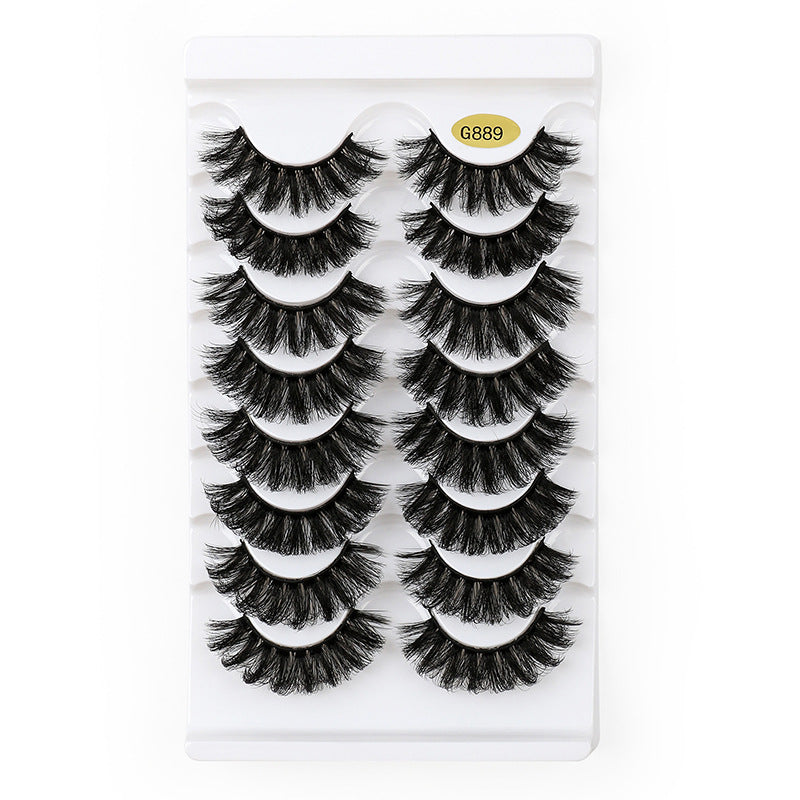 8 Pairs Of Curling Natural Thick False Eyelashes 17mm G889