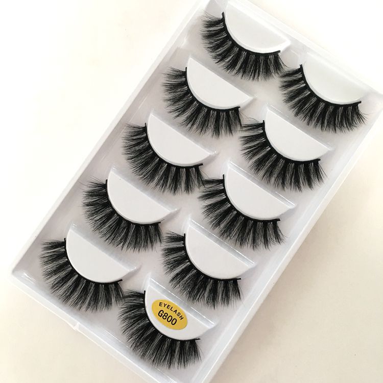 5 Pairs Of 3D Imitation Mink Hair Eyelashes Thick Imitation Mink Hair False Eyelashes 25mm