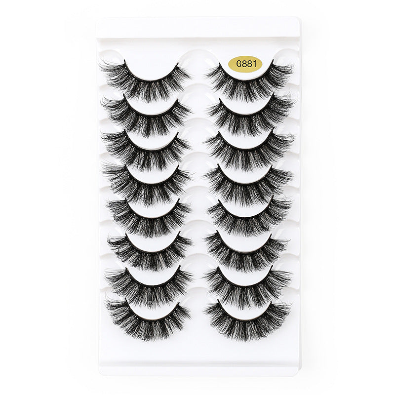 8 Pairs Of Curling Natural Thick False Eyelashes 15mm G881