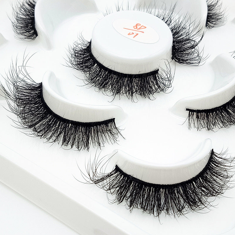 5 Pairs Of Flully Faux Mink Hair False Eyelashes 20mm 8D-01