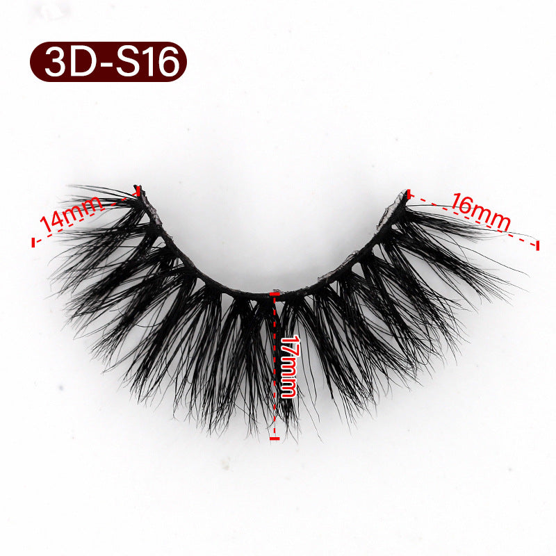 3D Mink False Eyelashes Natural Thick False Eyelashes 17 MM 3D-S16