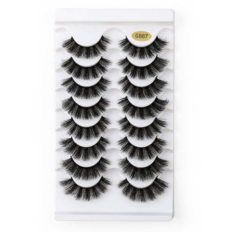 8 Pairs Of Curling Natural Thick False Eyelashes 15mm G887