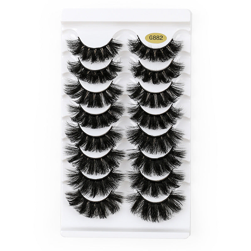 8 Pairs Of Curling Natural Thick False Eyelashes 15mm G882