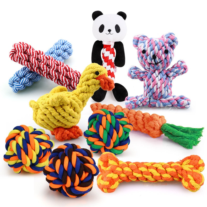 Neepet Dog Chew Toys Cleaning Teeth Puppy Cat Rope Knot Ball Toy