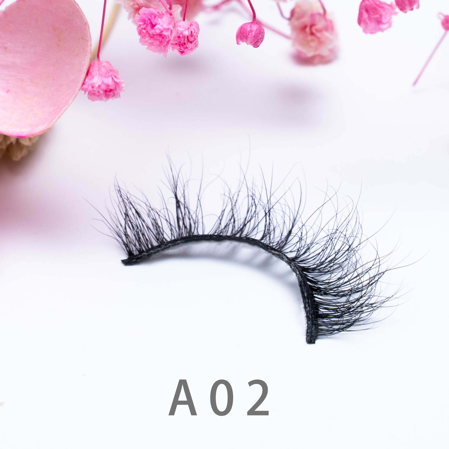 3D Natural Handmade Mink Hair False Eyelashese A02 13-18MM