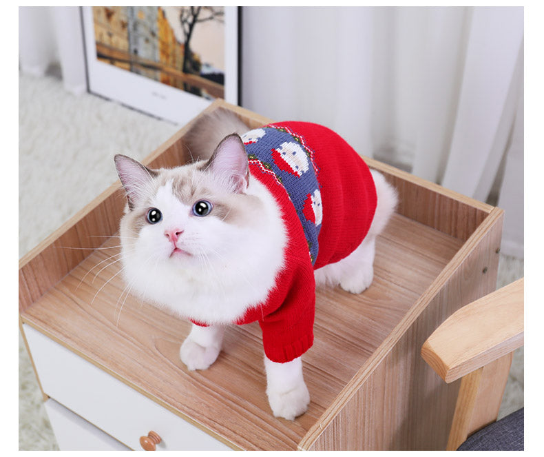 NEEPET Knit Sweater Pet Clothes Warm Coat Christmas Style