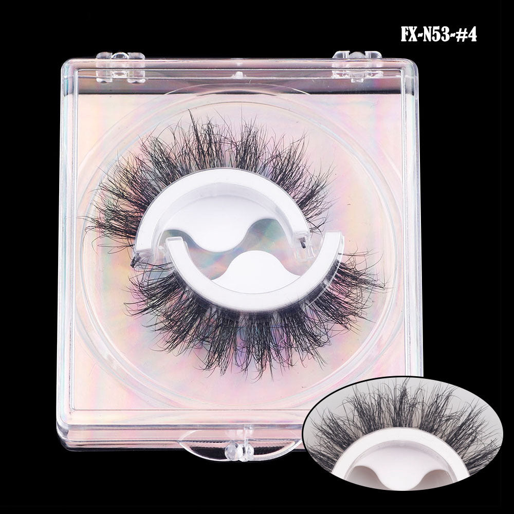 A Pair Of 8D Warm Faux Mink Self-Adhesive False Eyelashes 12mm N53-#4