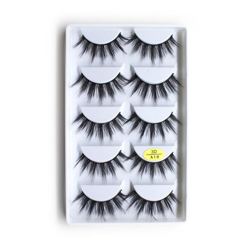 5-Pack 3D Faux Mink False Eyelashes Thick False Eyelashes 9-18 MM 3DA18