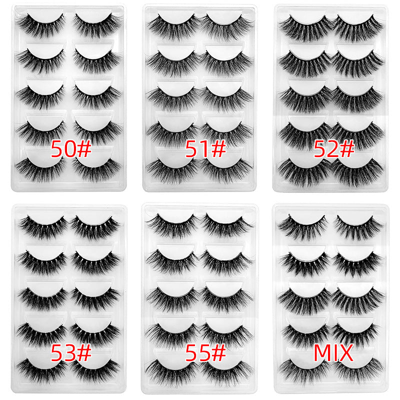 5 Pack 3D Waterproof False Eyelashes Mink Mix False Eye Lashes