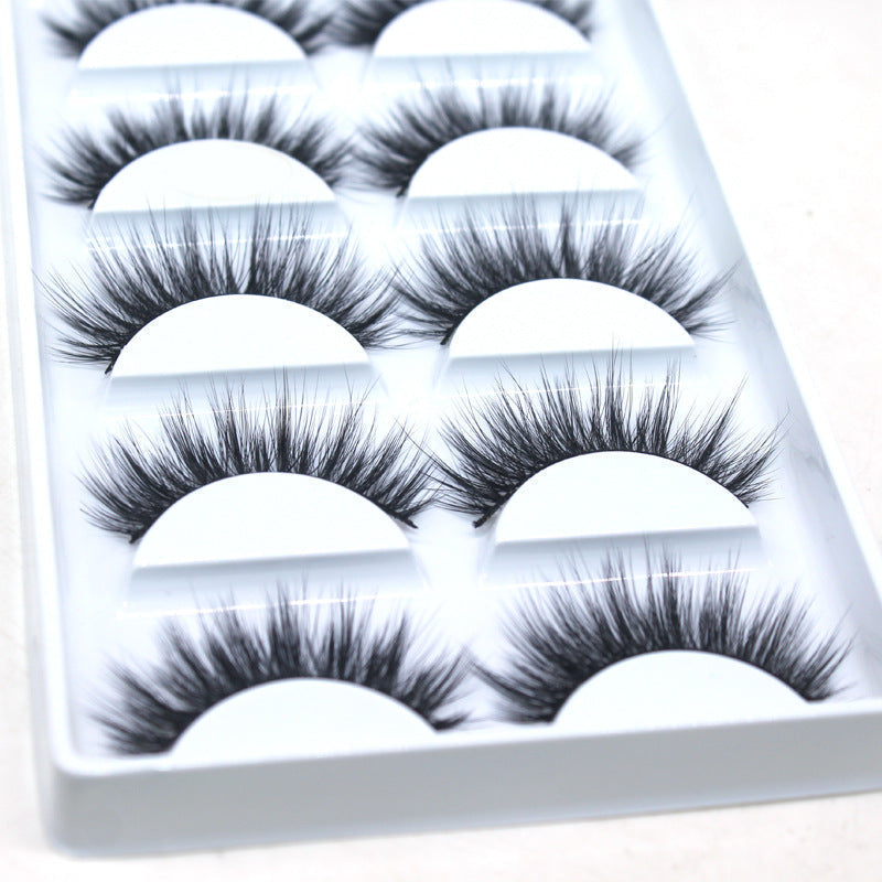 5-Pack 3D Faux Mink False Eyelashes Thick False Eyelashes 9-13 MM 3DX-10