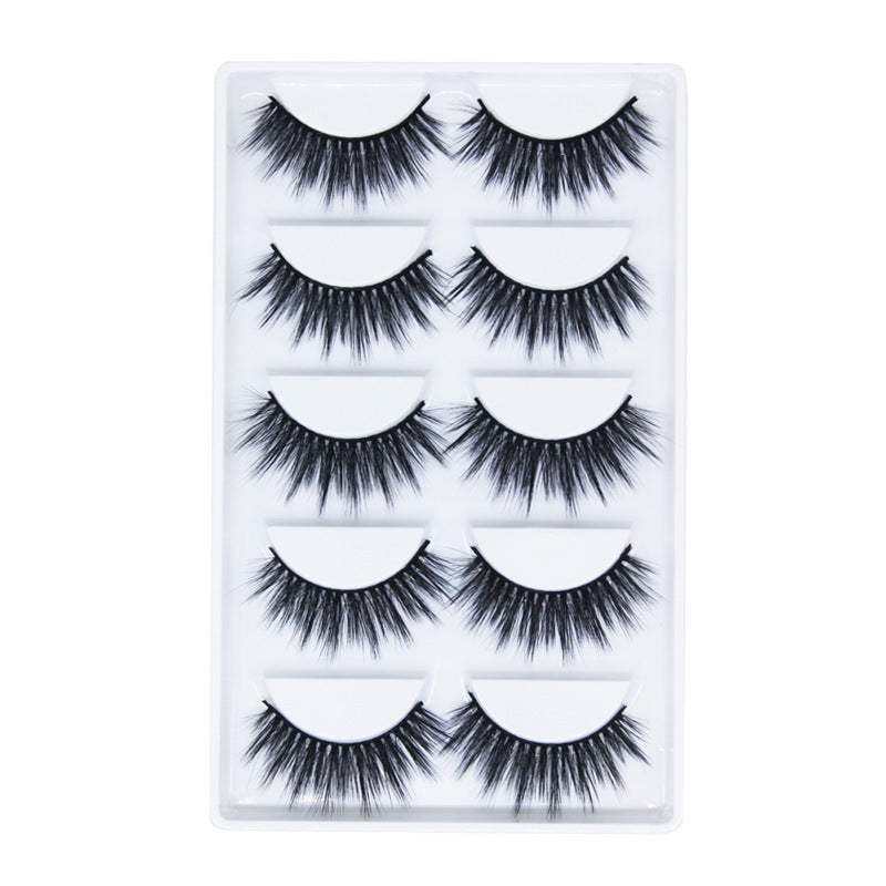 5-Pack 3D Faux Mink False Eyelashes Thick False Eyelashes 10-15MM 3DX-03