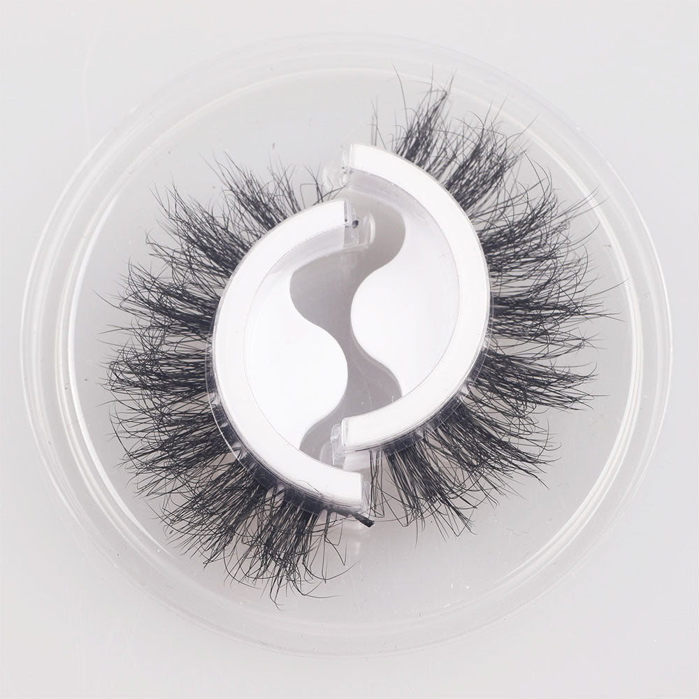 A Pair Of 8D Warm Faux Mink Self-Adhesive False Eyelashes 12mm N53-#4