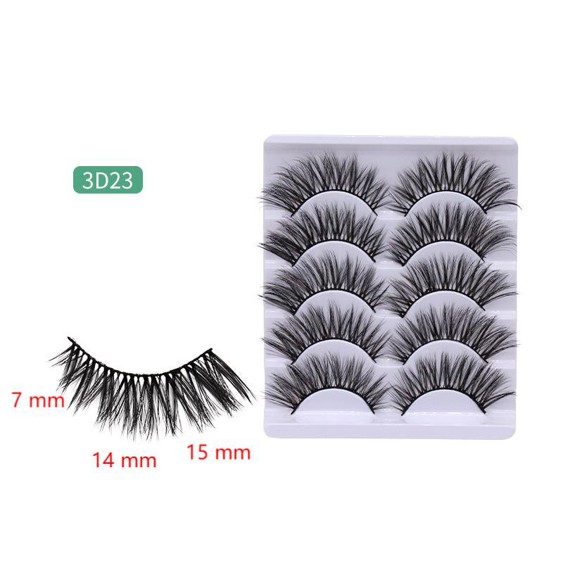 5-Pack 3D Faux Mink False Eyelashes Thick False Eyelashes 7-15 MM 3D23