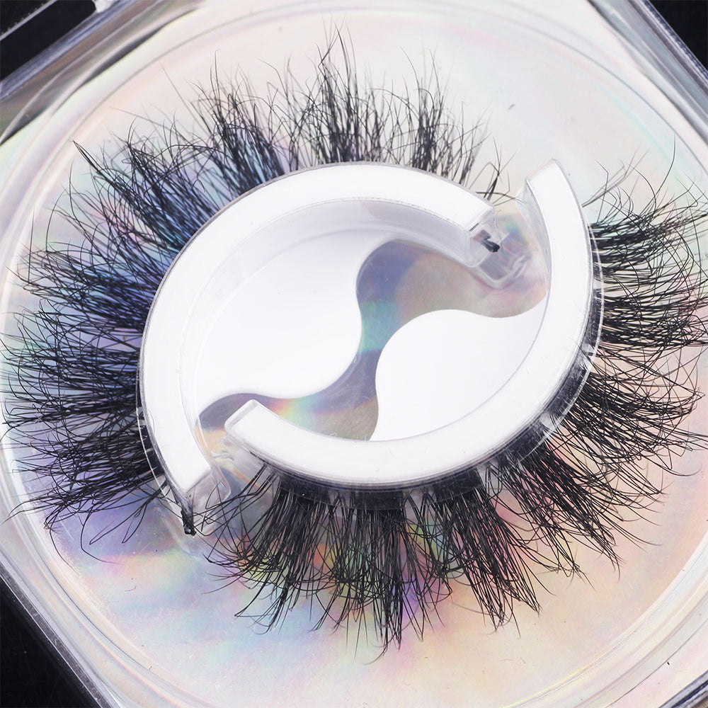 A Pair Of 8D Warm Faux Mink Self-Adhesive False Eyelashes 12mm N53-#4