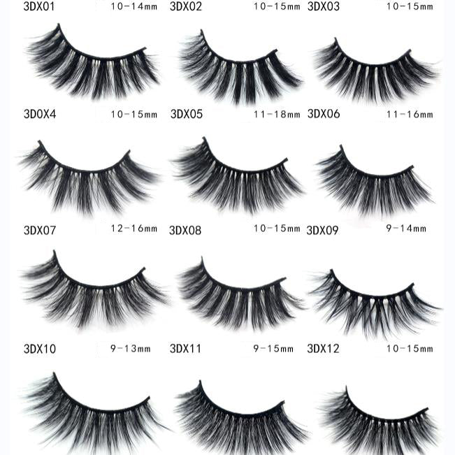 5-Pack 3D Faux Mink False Eyelashes Thick False Eyelashes 10-15MM 3DX-02