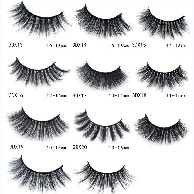 5-Pack 3D Faux Mink False Eyelashes Thick False Eyelashes 11-16 MM 3DX-18