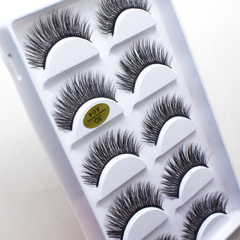 5-Pack 3D Faux Mink False Eyelashes Thick False Eyelashes 8-14 MM 3DA04