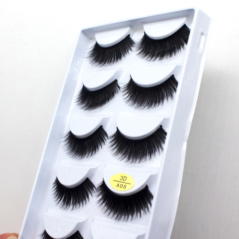 5-Pack 3D Faux Mink False Eyelashes Thick False Eyelashes 9-14 MM 3DA08