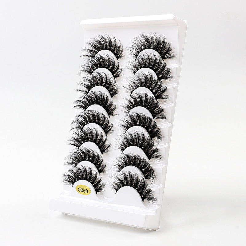 8 Pairs Of Curling Natural Thick False Eyelashes 14mm G886