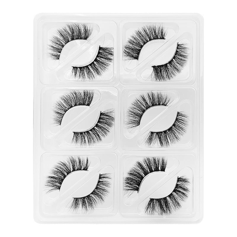 6 Pairs Of Mink Hair Natural Thick Long False Eyelashes 11-14mm S103