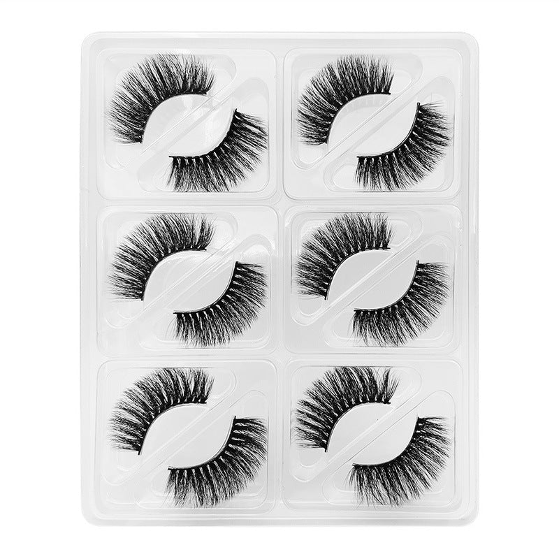 6 Pairs Of Mink Hair Natural Thick Long False Eyelashes 7-13mm S104