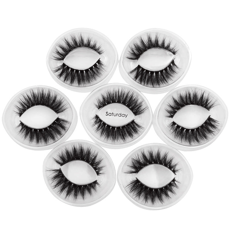 7 Pairs of 3D Mink False Eyelashes 11mm Week Series-Saturday