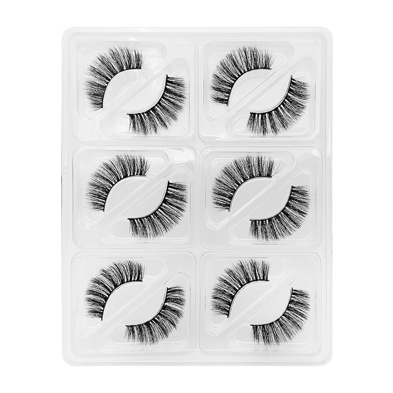 6 Pairs Of Mink Hair Natural Thick Long False Eyelashes 10-13mm S106