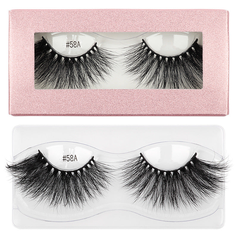 3D Mink False Eyelashes Handmade Natural Thick False Eyelashes 17-21MM 58A