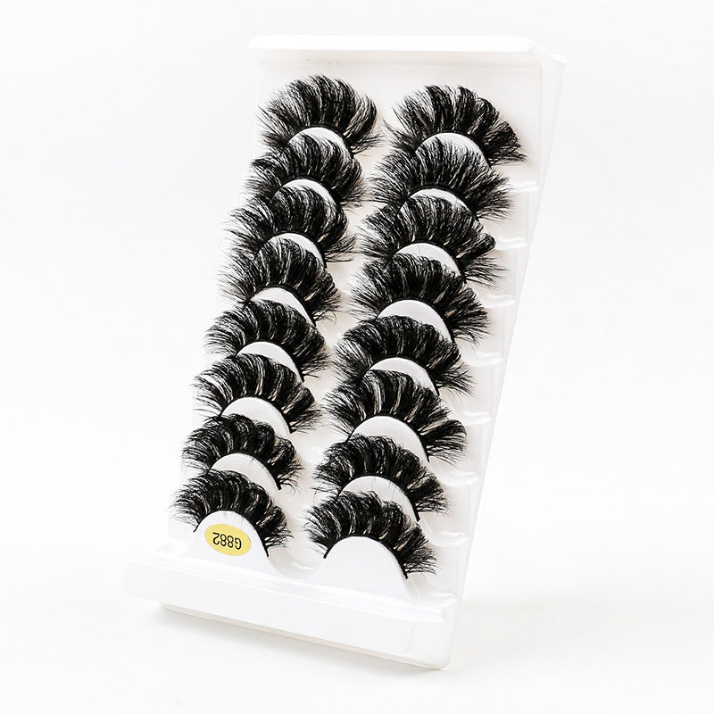 8 Pairs Of Curling Natural Thick False Eyelashes 15mm G882