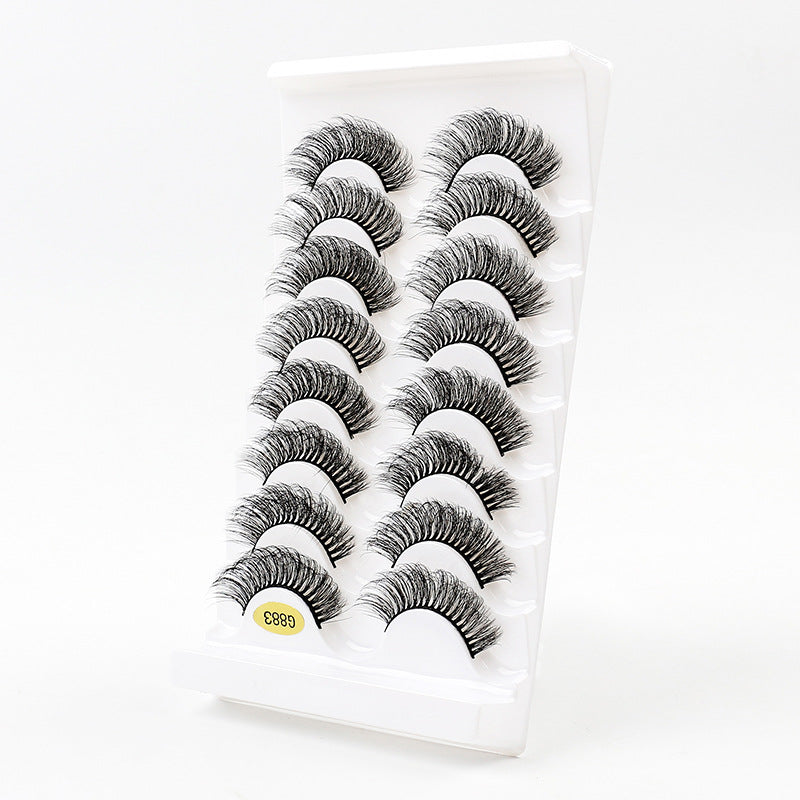 8 Pairs Of Curling Natural Thick False Eyelashes 16mm G883