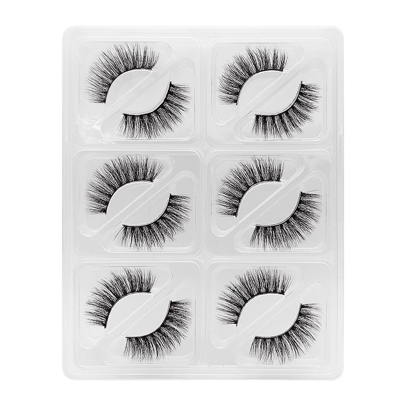 6 Pairs Of Mink Hair Natural Thick Long False Eyelashes 12-14mm S100