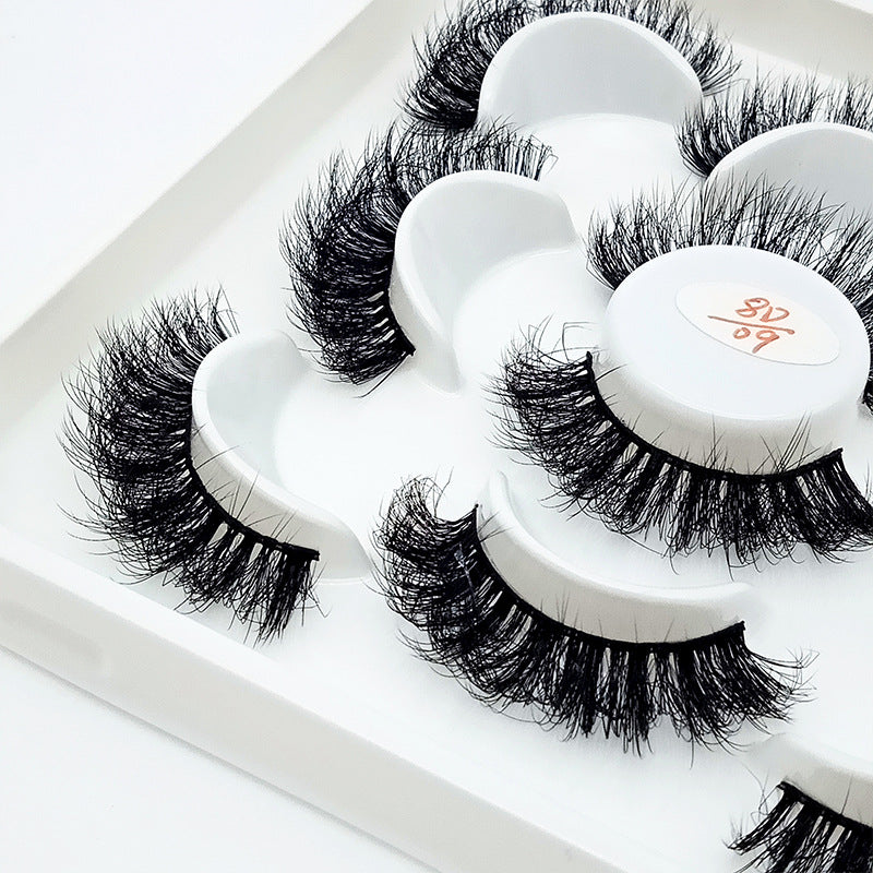 5 Pairs Of Flully Faux Mink Hair False Eyelashes 15mm 8D-09