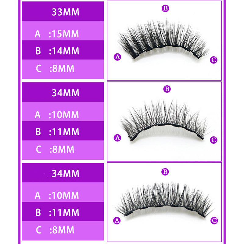 6 Pairs Magnetic Set of Glue Free Thick Curly Faux Mink Hair False Eyelashes 11-14mm HML06