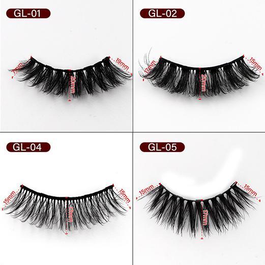 5-Pack 3D Faux Mink Magnetic Thick False Eyelashes 7-20 MM Mix GL700