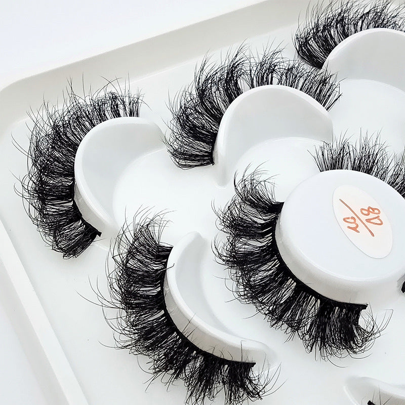 5 Pairs Of Flully Faux Mink Hair False Eyelashes 20mm 8D-02