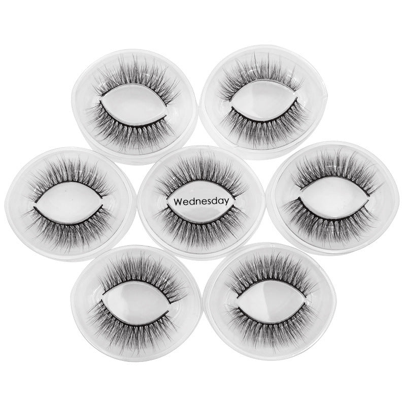 7 Pairs of 3D Mink False Eyelashes 14mm Week Series-Wednesday