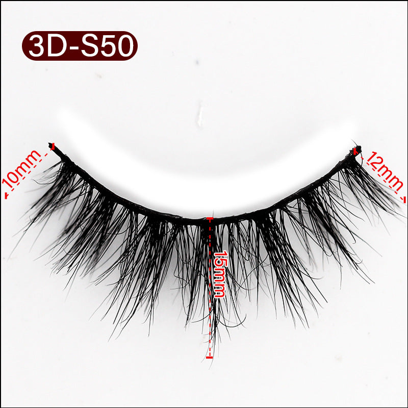 3D Mink False Eyelashes Natural Thick False Eyelashes 10-15 MM 3D-S50