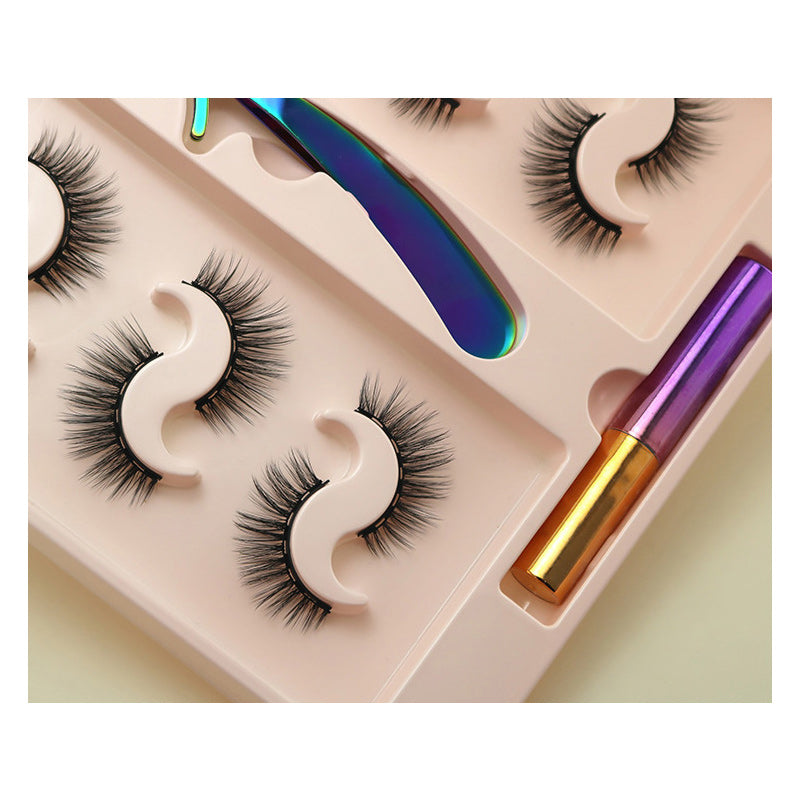 6 Pairs Magnetic Set of Glue Free Thick Curly Faux Mink Hair False Eyelashes 12mm HML02