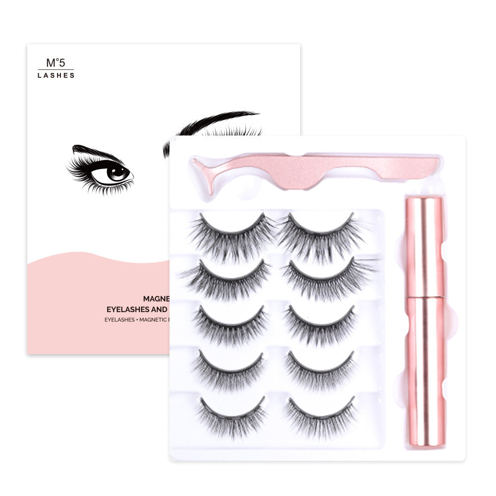 5 Packs 3D Reusable Waterproof Eyelashes Magnetic Thick Mix False Eyelashes