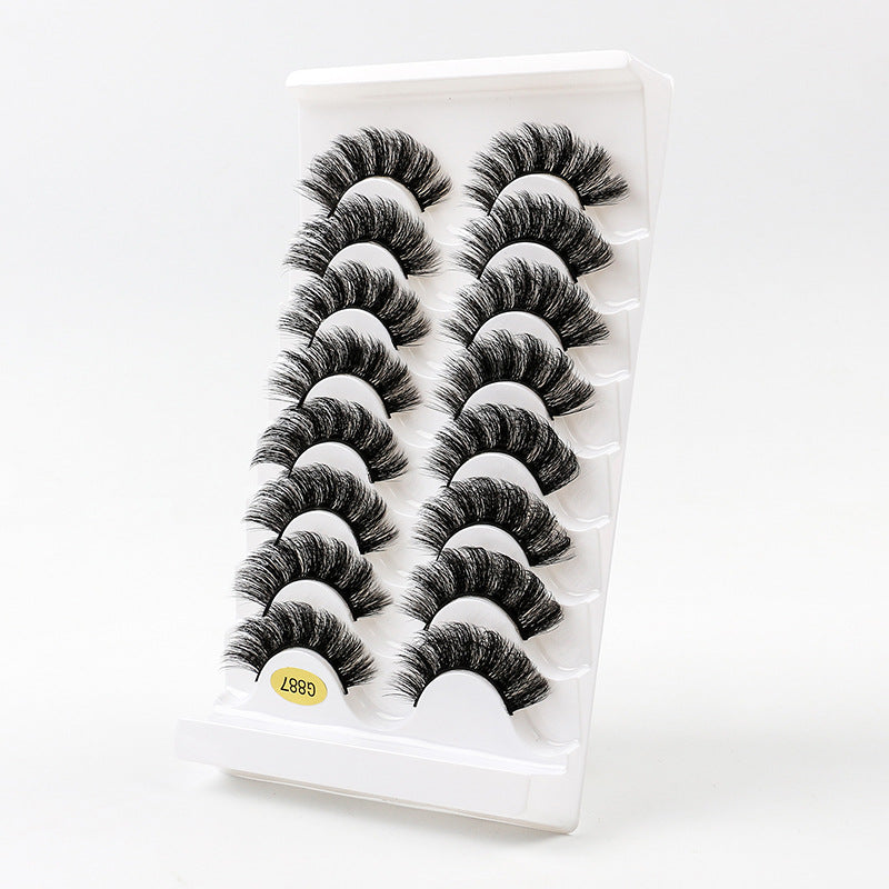 8 Pairs Of Curling Natural Thick False Eyelashes 15mm G887