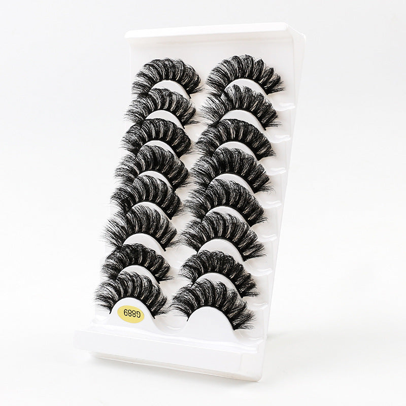 8 Pairs Of Curling Natural Thick False Eyelashes 17mm G889