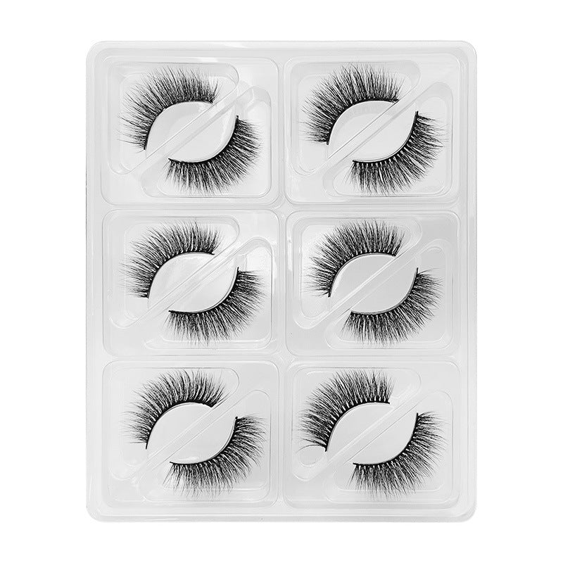 6 Pairs Of Mink Hair Natural Thick Long False Eyelashes 10-13mm S109