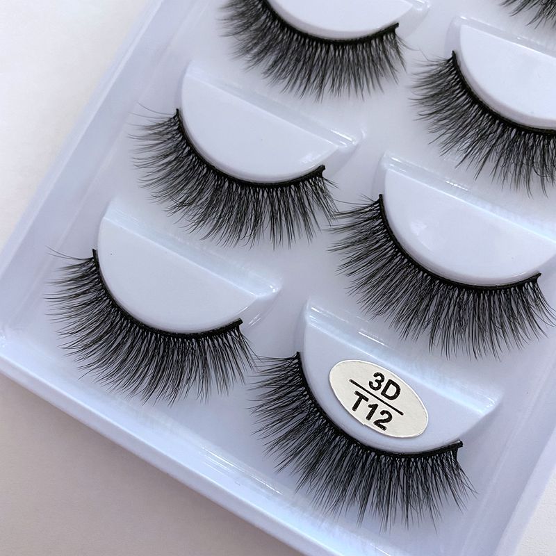 5 Pairs Of Natural Long False Eyelashes 3D Imitation Mink Eyelashes 25mm