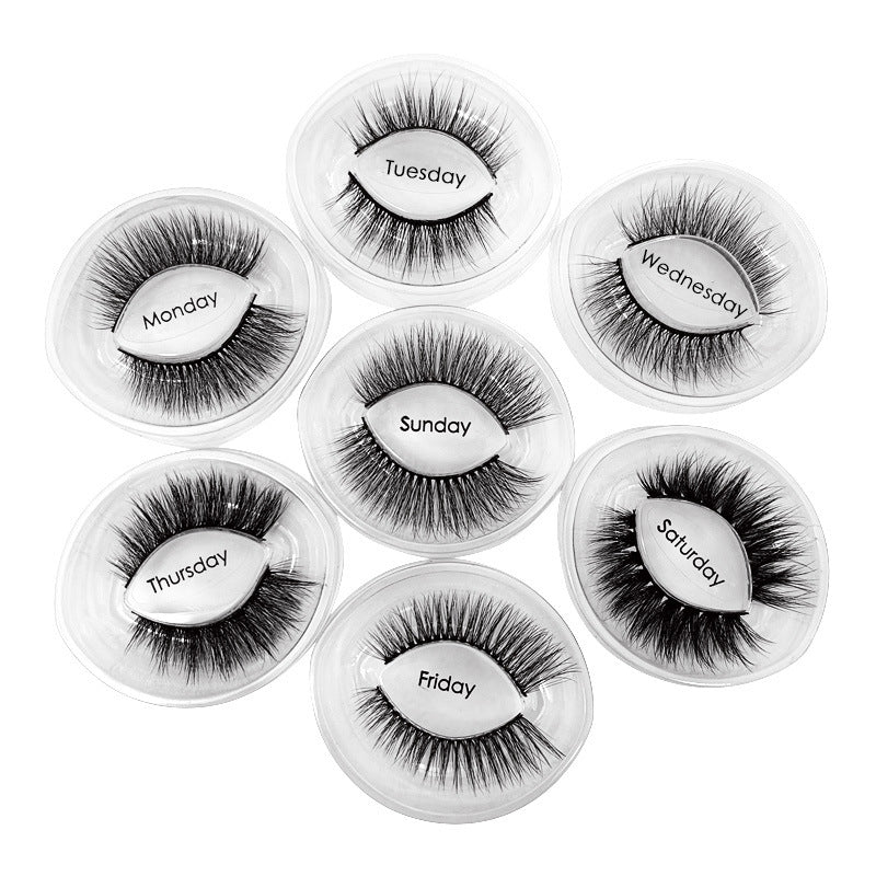 7 Pairs of 3D Mink False Eyelashes 11-14mm Week Series Mixed